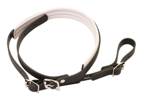 Full leather strap, 30mm, black/white , Item ID 2.015-30