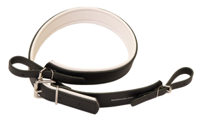 Full leather strap, 50mm, black/white , Item ID 2.006